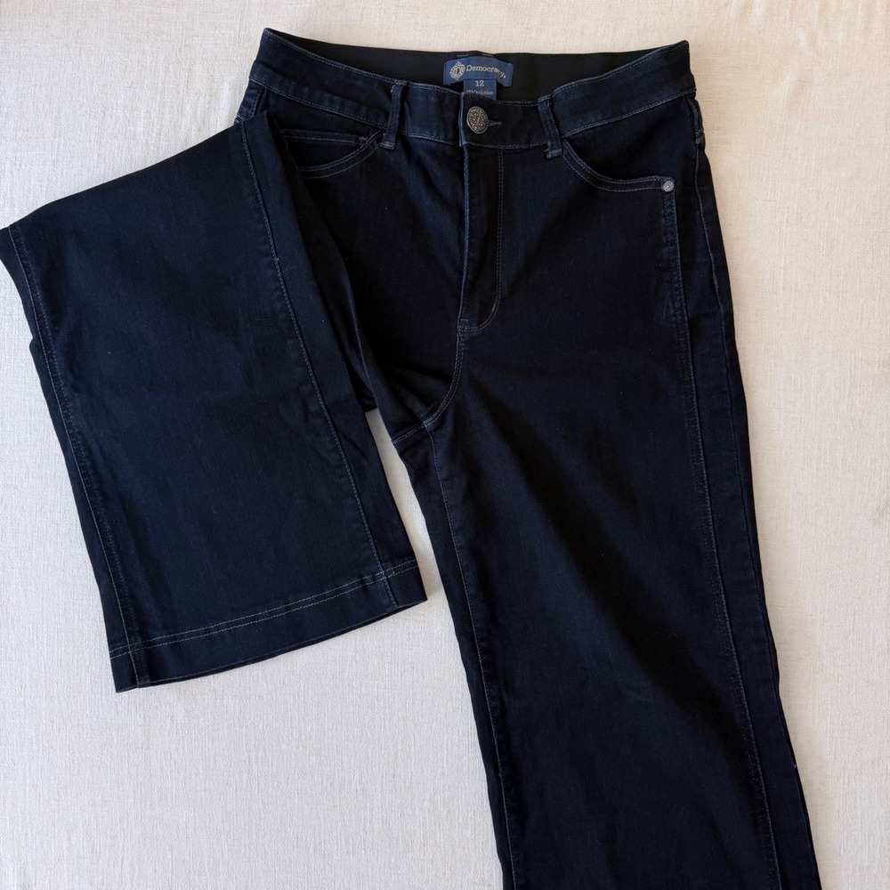 Democracy Wide Leg Jeans Womens 12 Indigo Blue Absolution High Rise - Picture 4 of 10